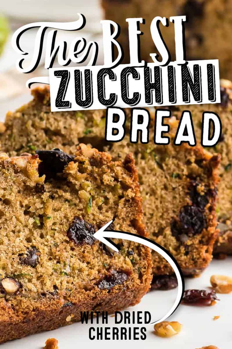 This gently spiced, incredibly moist Zucchini Bread strikes the perfect balance between sweet and savory. It's a delicious, homey dessert that takes little time to prepare and makes a perfect last-minute dessert. #cheerfulcook #recipes #easy #zucchinibread #zucchini #cherries via @cheerfulcook