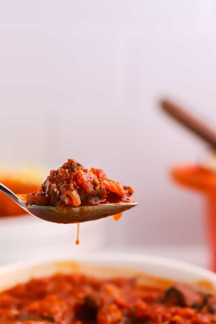 a spoonful of Hungarian Goulash