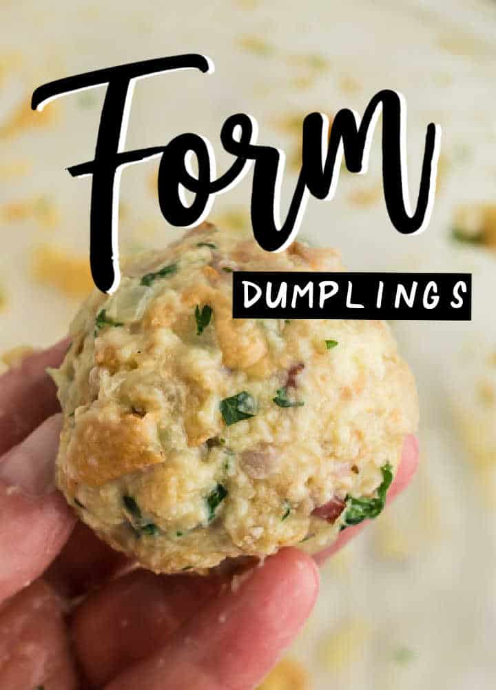 Step: Showing how to shape the dumplings