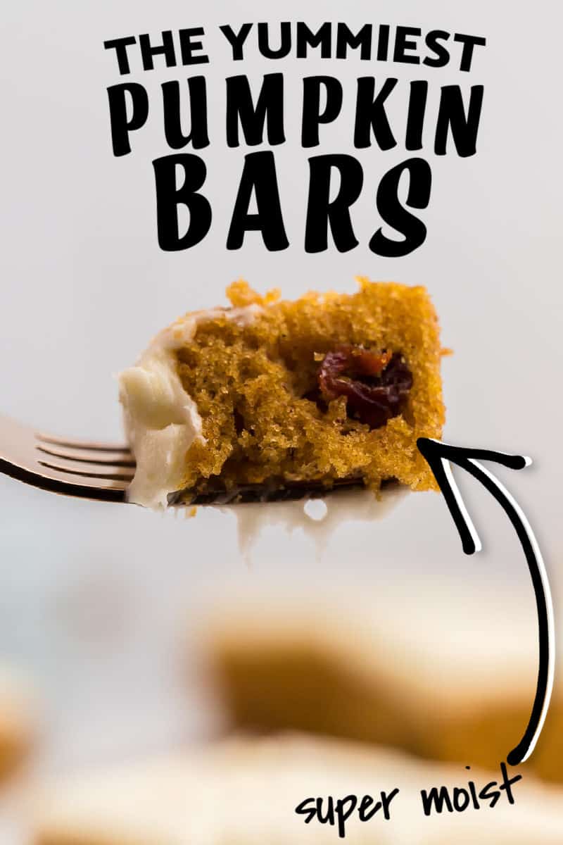 This tender and incredibly moist Pumpkin Bar recipe is gently spiced with the best fall flavors: pumpkin, cinnamon, cloves, nutmeg, and dried cherries. Topped with a thin layer of cream cheese frosting, it's the perfect fall dessert. #cheerfulcook #withcreamcheesefrosting #recipe #pumpkin #fallfavorites #falldessert  via @cheerfulcook