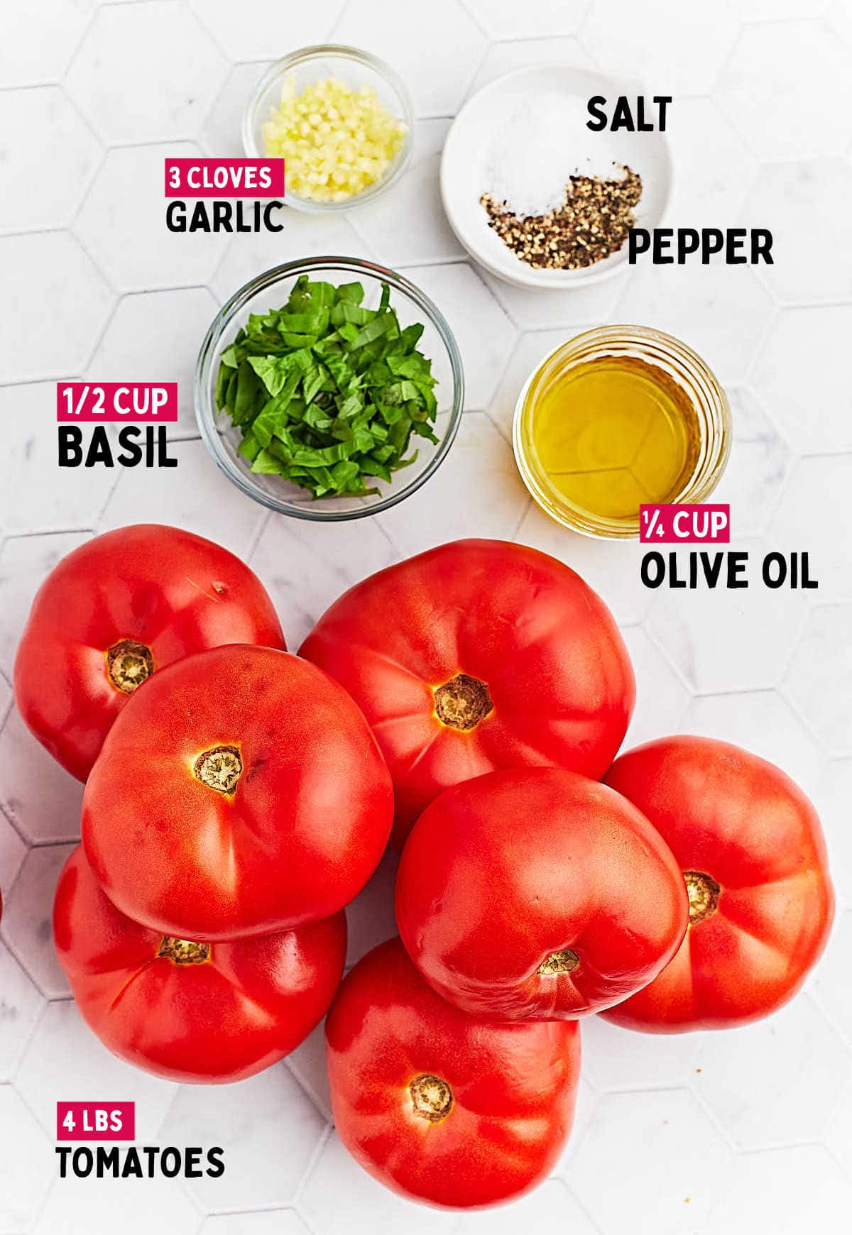 Ingredients needed to make this easy Tomato Soup Recipe.