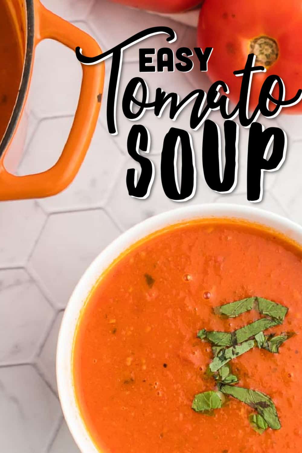 This easy, homemade, 4-ingredient, rustic Tomato Soup is packed with the flavors of ripe and juicy fresh tomatoes. Combined with fragrant garlic, fresh basil, and sweet extra virgin olive oil, it's the perfect late summer lunchtime soup. Tomato and Basil Soup | Easy Recipe | Non-Dariy | 30 Minute Meals #cheerfulcook #tomatosoup # recipe #tomatoes #nondariy  via @cheerfulcook