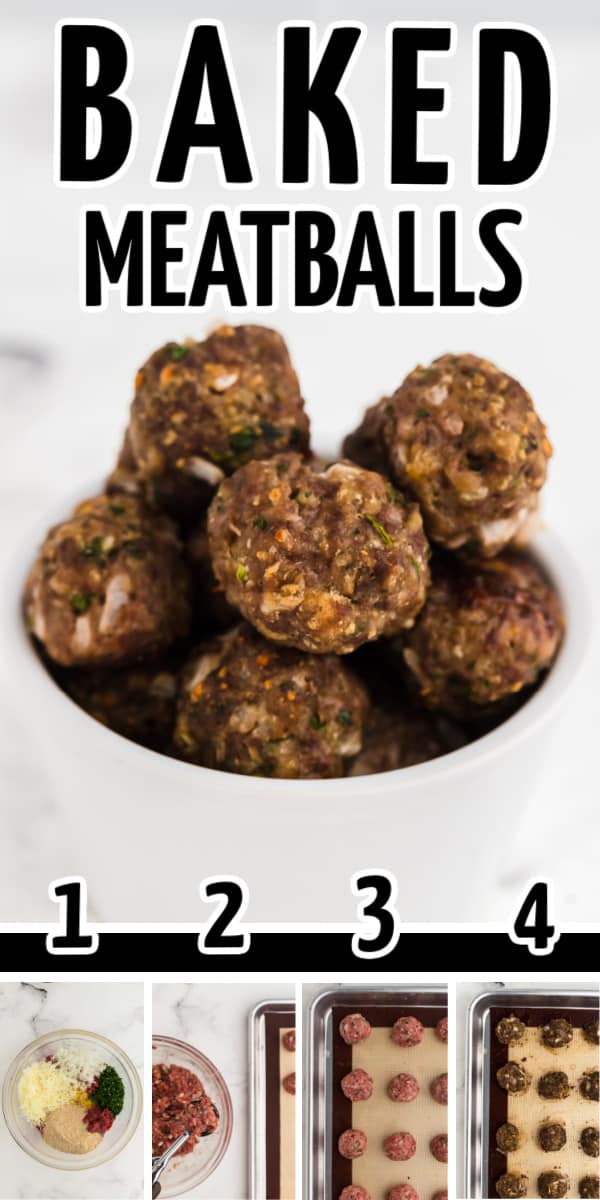 This baked meatball recipe is incredibly easy to make. Just 6 simple ingredients and you'll have a batch of tasty meatballs. #cheerfulcook #recipe #meatballs #baked #ground beef ♡ cheerfulcook.com via @cheerfulcook