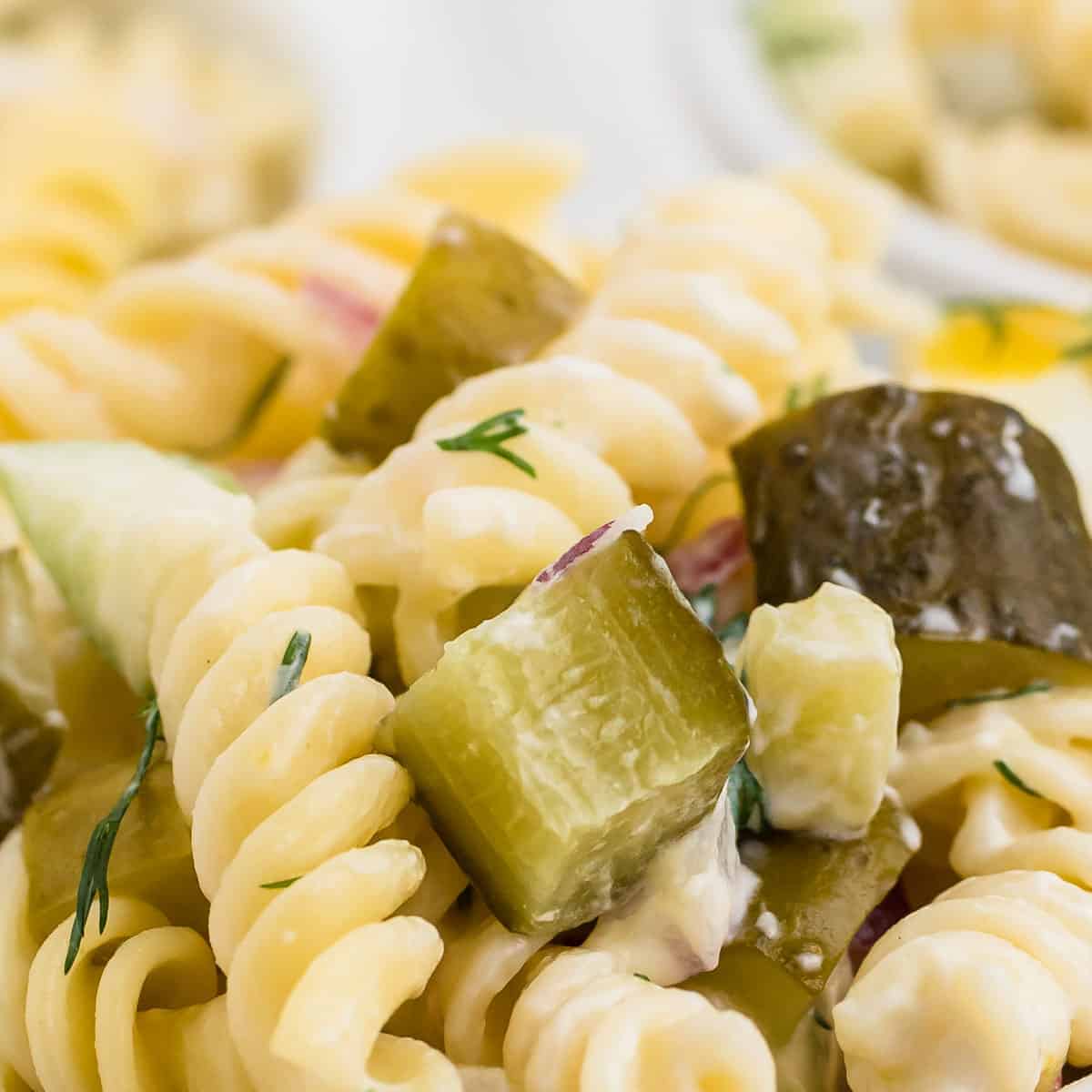 Easy Dill Pickle Pasta Salad