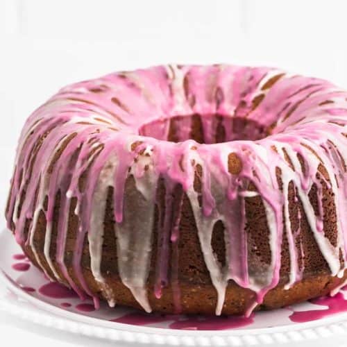 Freshly baked mulled wine cake on a white plate