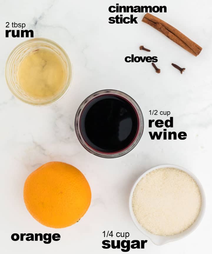 Ingredients needed to make Mulled Wine