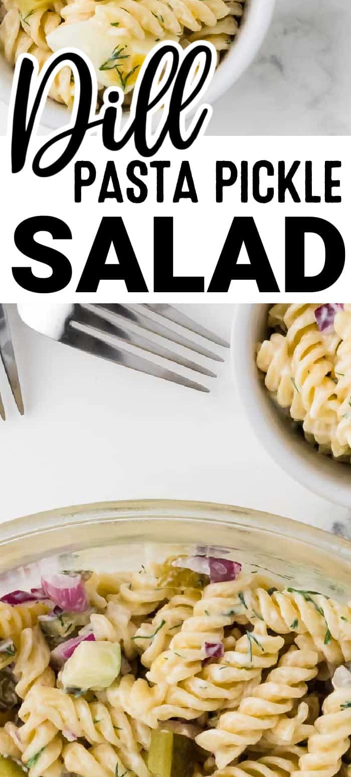 This Dill Pickle Pasta Salad is a real crowd pleaser. Tender pasta, crunchy dill pickles, sweet apple, and crunchy onions are tossed in a creamy dill dressing. Dill Pickle Pasta Salad | Potluck Salad | Pasta Salad #cheerfulcook #pasta #salad #potluck #creamy #recipe cheerfulcook.com via @cheerfulcook