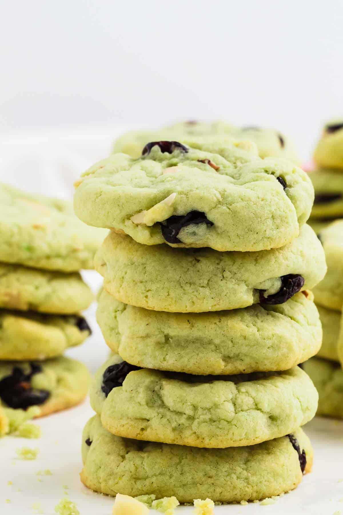 a stack of freshly baked Pistachio Cookies