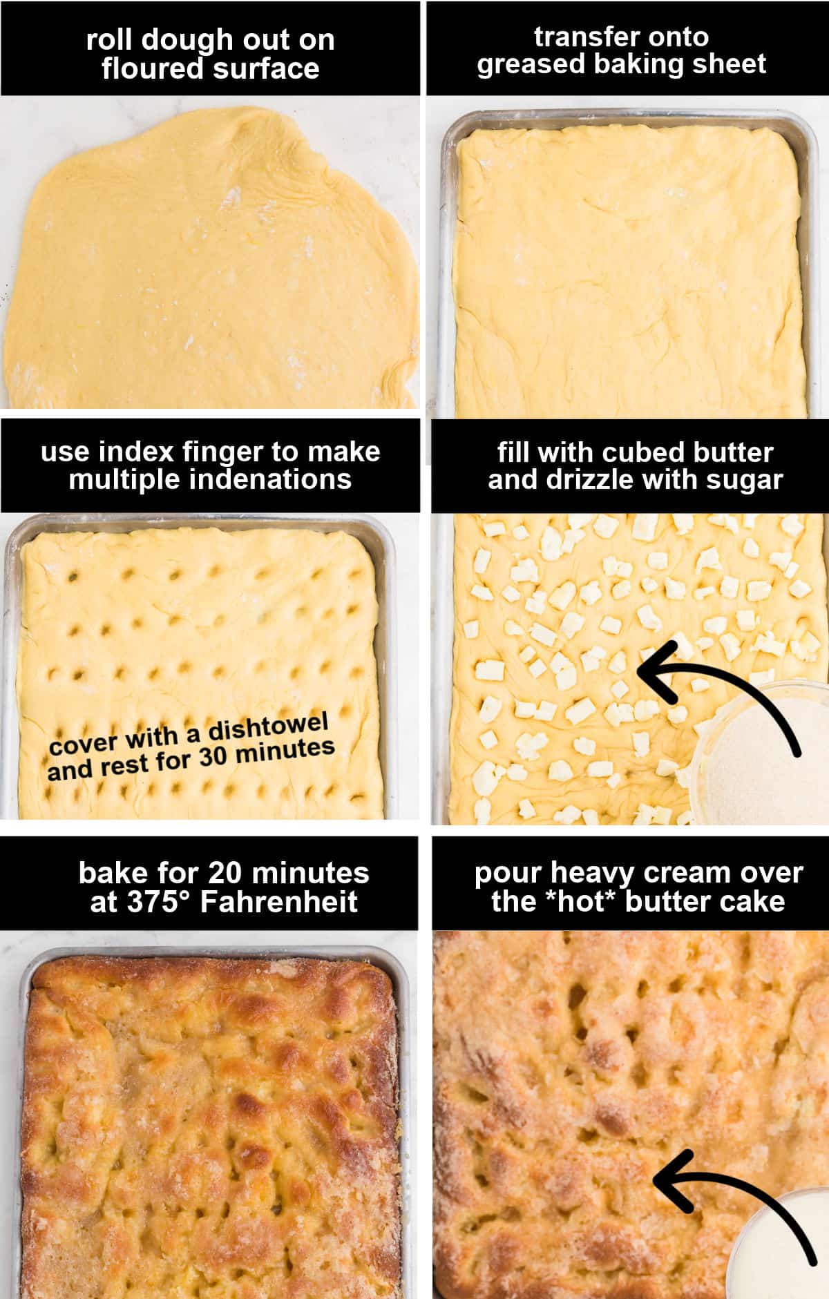 collage of images showing the steps how to take the prepare the dough for oven and what to do after baking