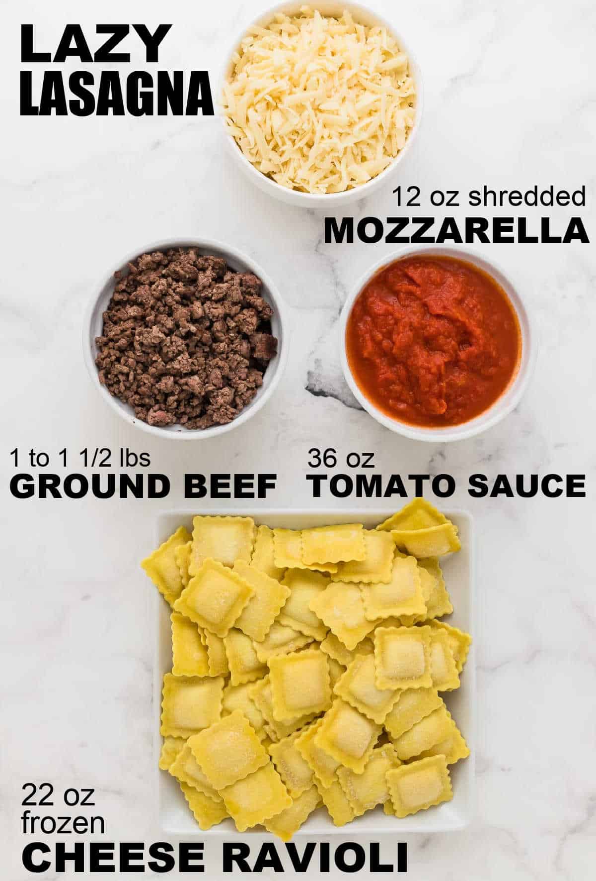 ingredients needed to make Lazy Lasagna