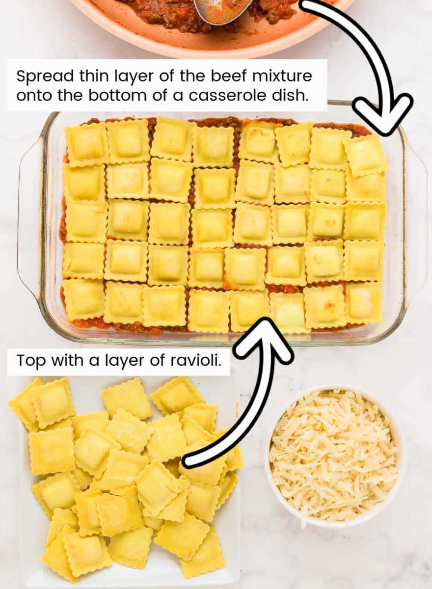 collage showing how to make a lazy lasagna