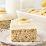 A slice of Banana cake deocrated