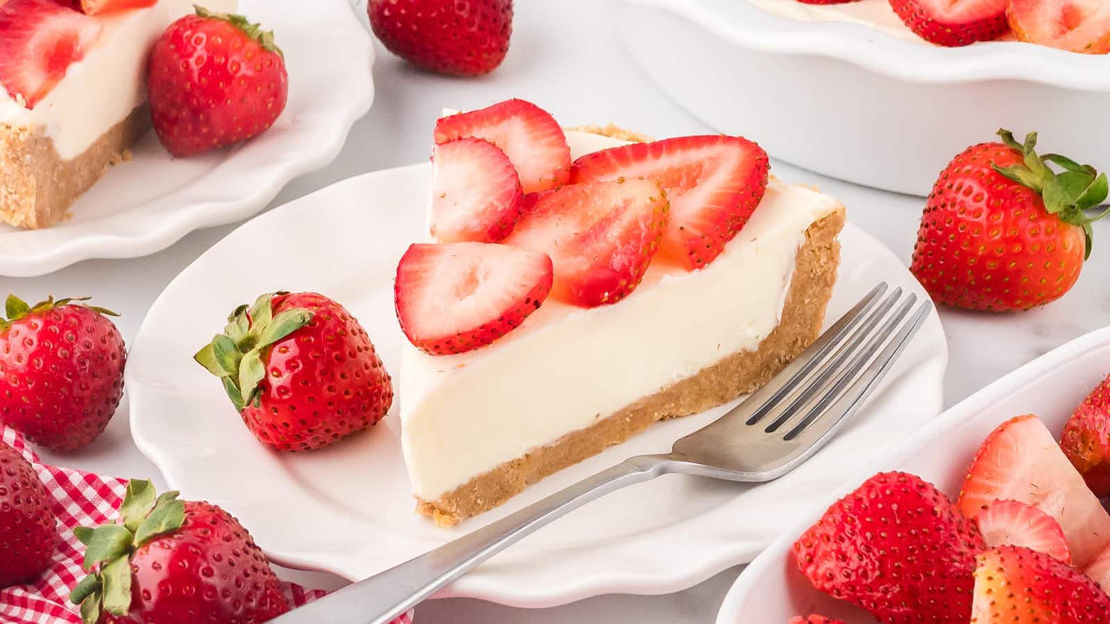 Creamy No-Bake Strawberry Pie recipe by Cheerful Cook.