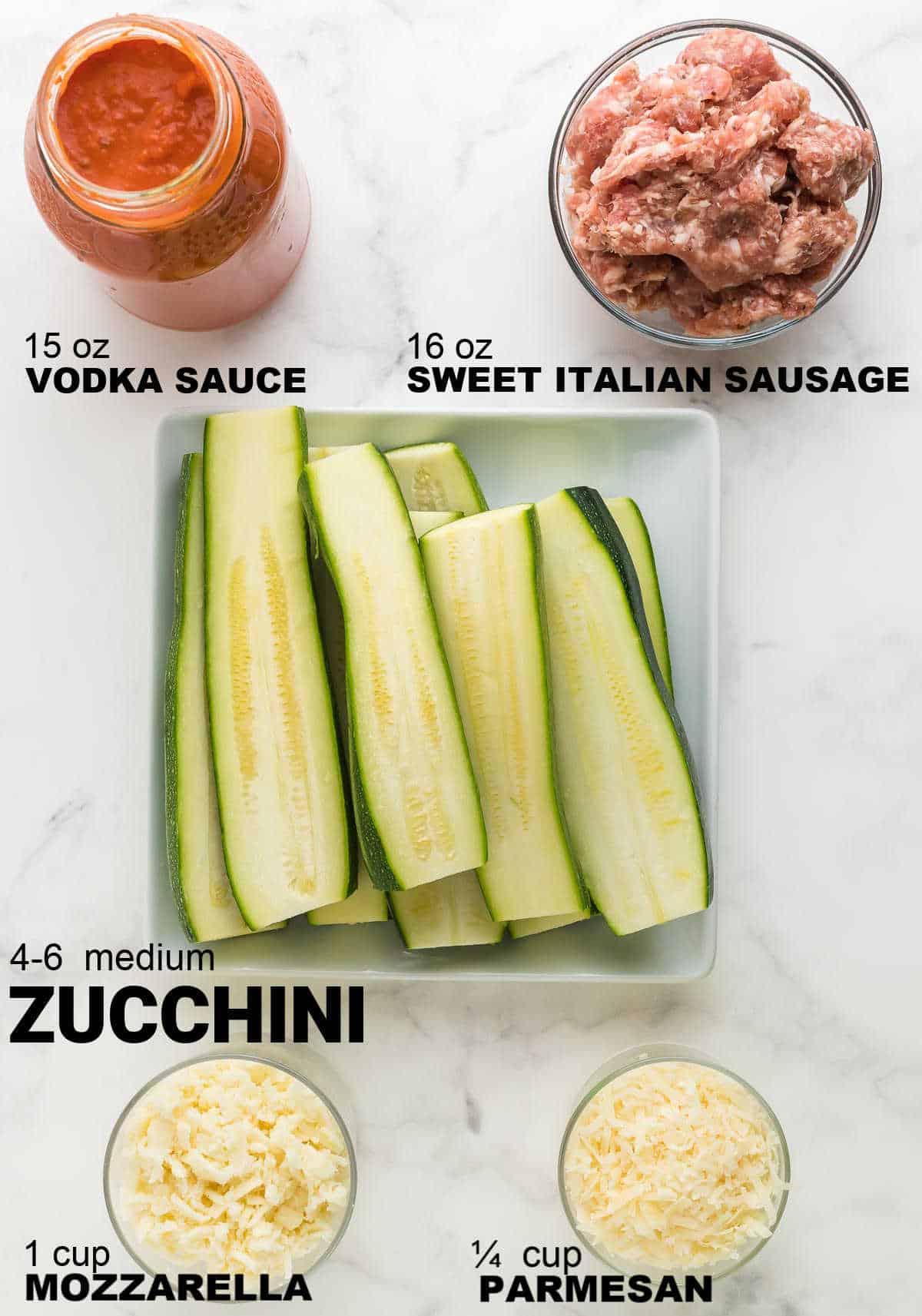 ingredients needed to make Zucchini Boats