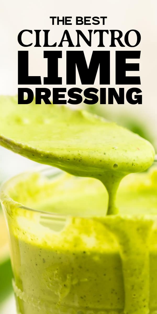 Bring your salad to the next level with this creamy tangy Cilantro Lime Dressing. It is super easy to make using a bunch of fresh cilantro, and a few other ingredients. Perfect as a salad dressing but can also be used as a marinade or dip. #cheerfulcook #cilantro #dressing #recipe #easy via @cheerfulcook