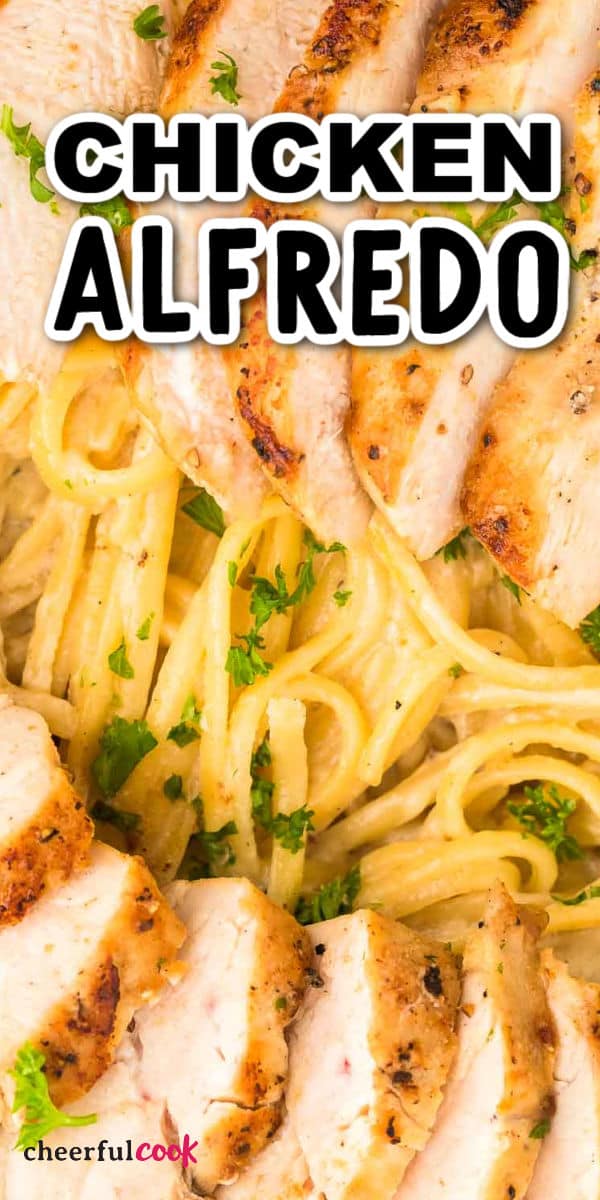 Make your favorite restaurant food at home and find out how easy it is to make classic Chicken Alfredo at home. This homemade, creamy Fettuccine Chicken Alfredo recipe takes just about 30 minutes to make. Easy Chicken Dinner Recipe #cheerfulcook #chickenalfredo #fettuccine #dinner #recipe #easy via @cheerfulcook