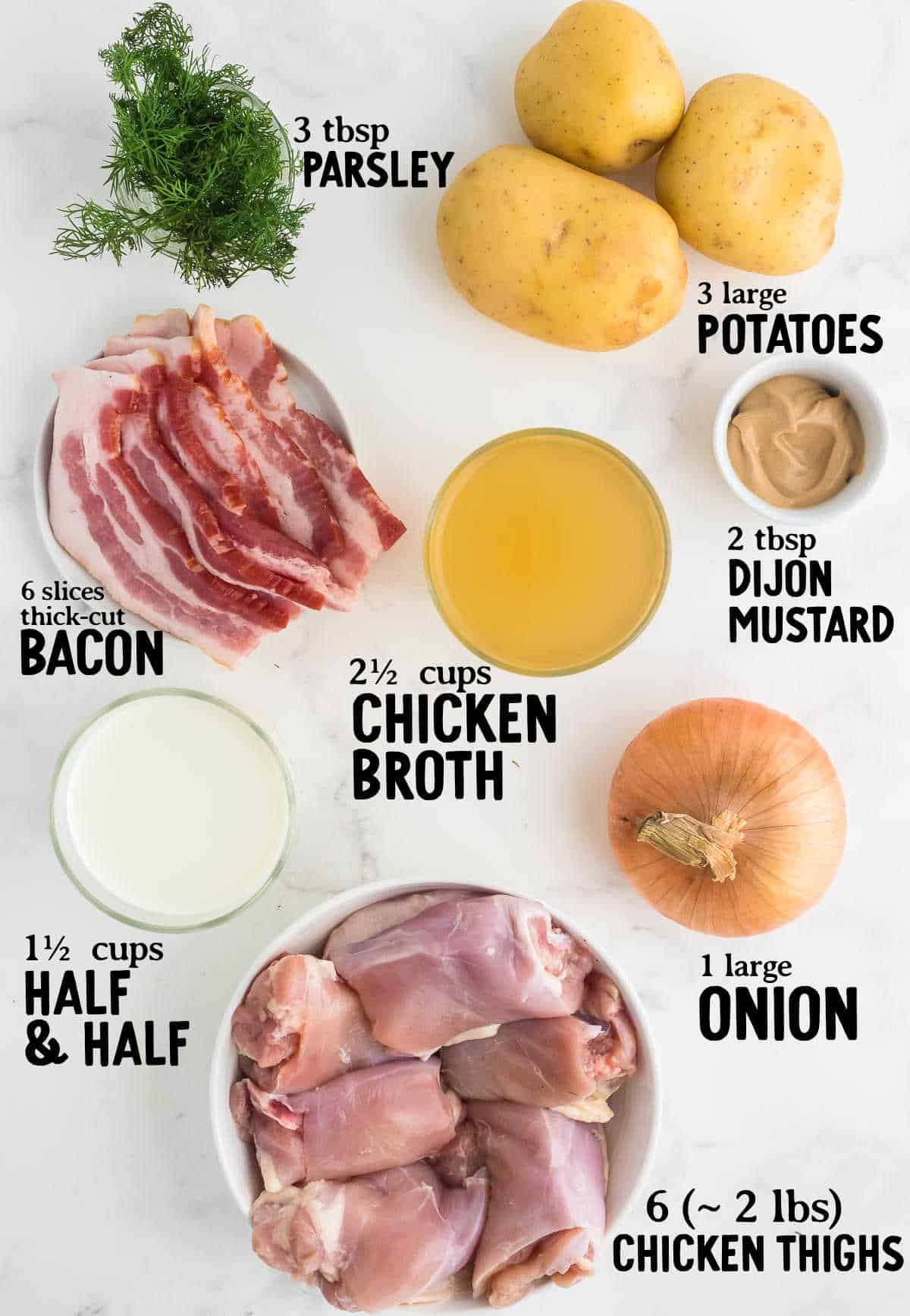 ingredients needed to make chicken potato soup