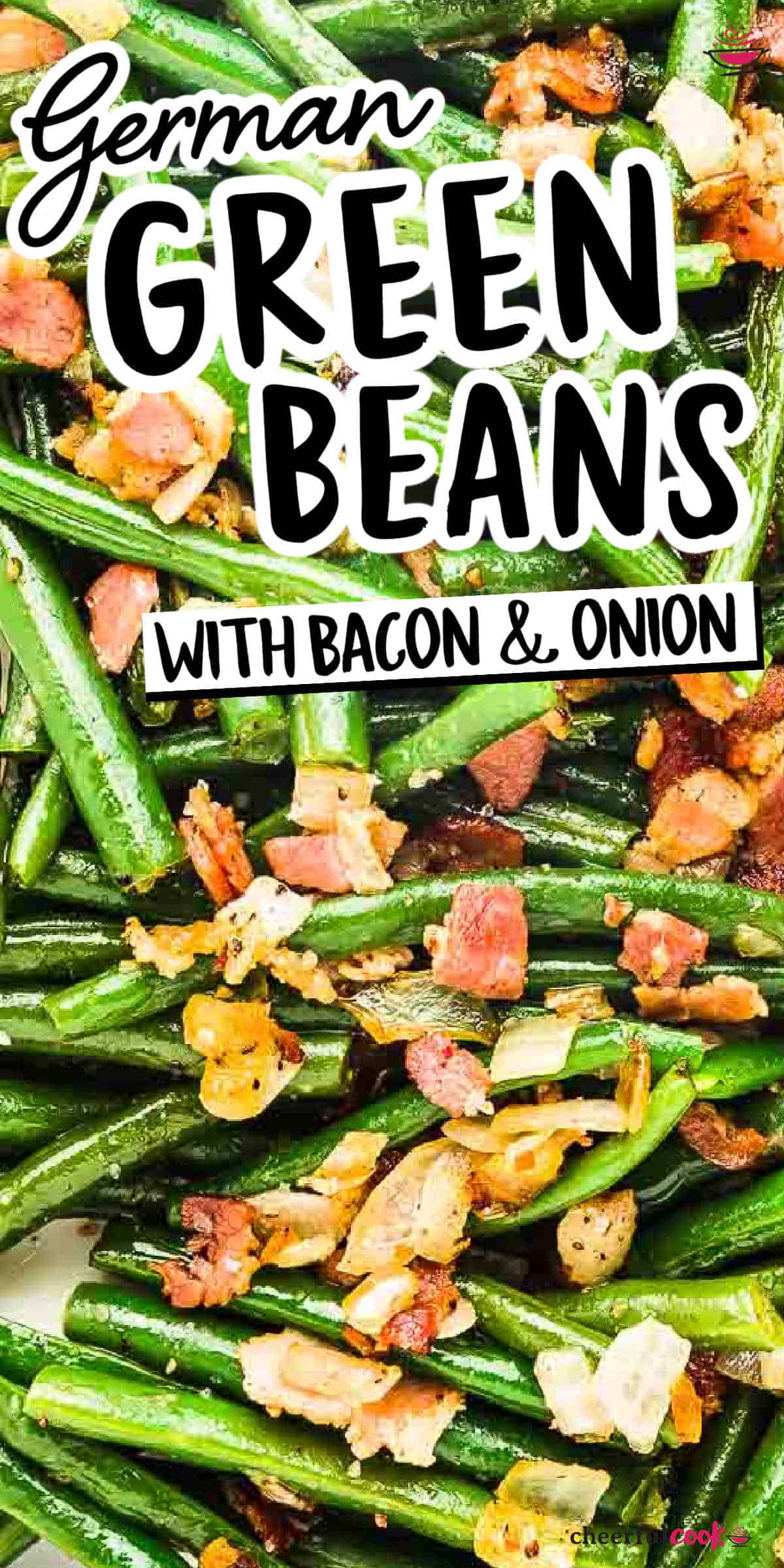 Our Green Beans and bacon side dish is savory, colorful, and requires just 5 simple ingredients! Easy to make and a real family favorite! #cheerfulcook #bacongreenbeans #greenbeans #sauteed #sidedish #recipe #haricotsverts #easy #best #stovetop via @cheerfulcook