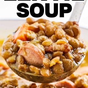 Sausage Lentil Soup Recipe with bacon!