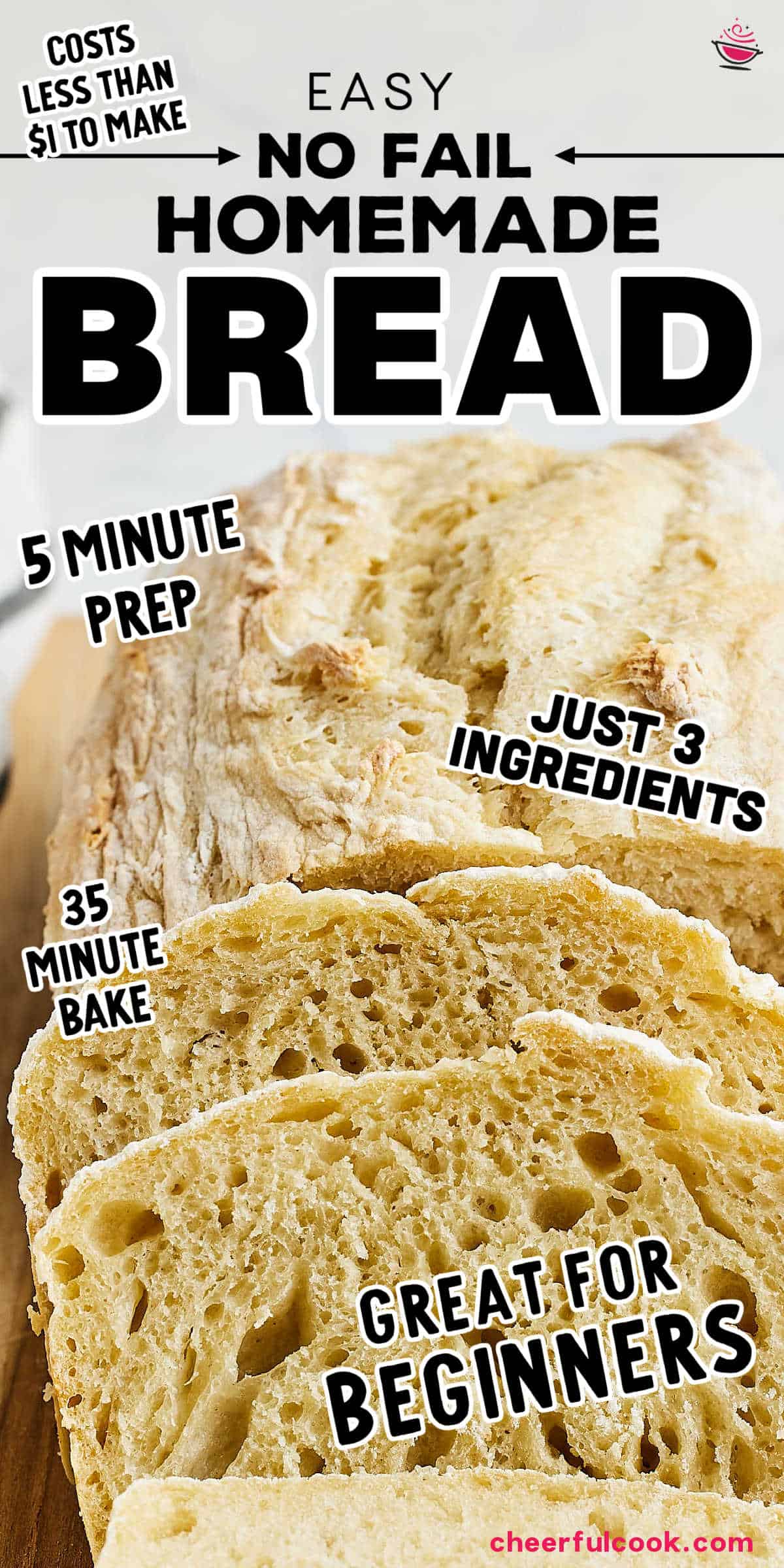 Do you want the secret to making heavenly homemade bread? You can make it yourself with just a few simple ingredients. So don't keep your taste buds waiting - get baking for an irresistibly crusty loaf of deliciousness! #cheerfulcook 
#bread #homemadebread #recipehomemade  via @cheerfulcook