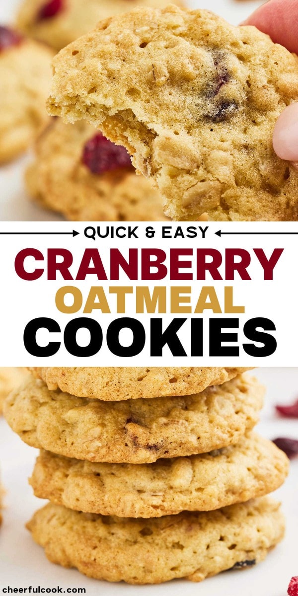 Insanely delicious Oatmeal Cranberry Cookies.