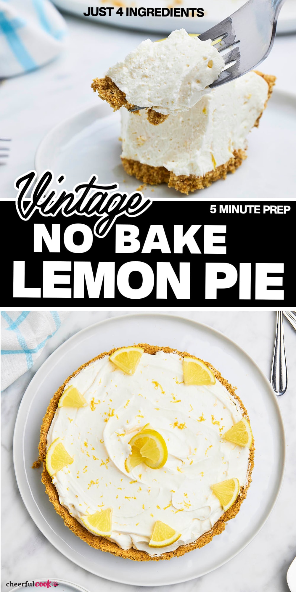Treat yourself to a slice of heaven with Lemon Icebox Pie! 🍋 🥧 This refreshing, no-bake dessert features a tangy and smooth filling with a buttery graham cracker crust, making it the perfect sweet treat for any occasion. #cheerfulcook #lemonpie #lemoniceboxpie #nobakelemonpie #nobake #nobakedessert #dessert via @cheerfulcook