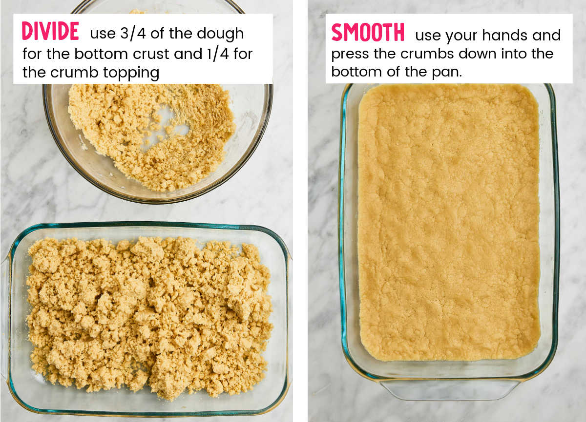 STEP: Dividing the dough into crust and topping. 