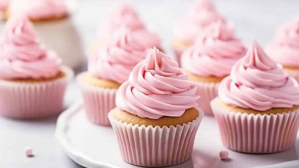 Pink Buttercream Cupcakes recipe by Be Centsational.