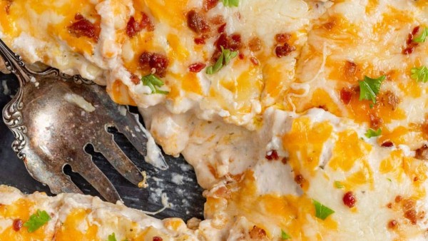 Chicken Bacon Lasagna recipe by Tastes of Lizzy T.
