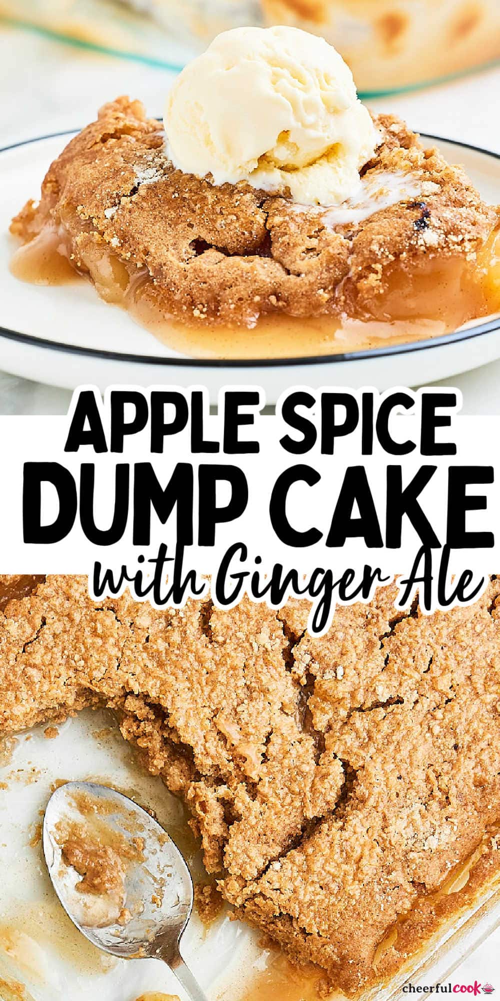 Our Apple Spice Dump Cake is super easy to make with just 3 ingredients! Perfect for a quick dessert. #cheerfulcook #AppleSpiceDumpCake #EasyDesserts #FallRecipes #dumpcake via @cheerfulcook