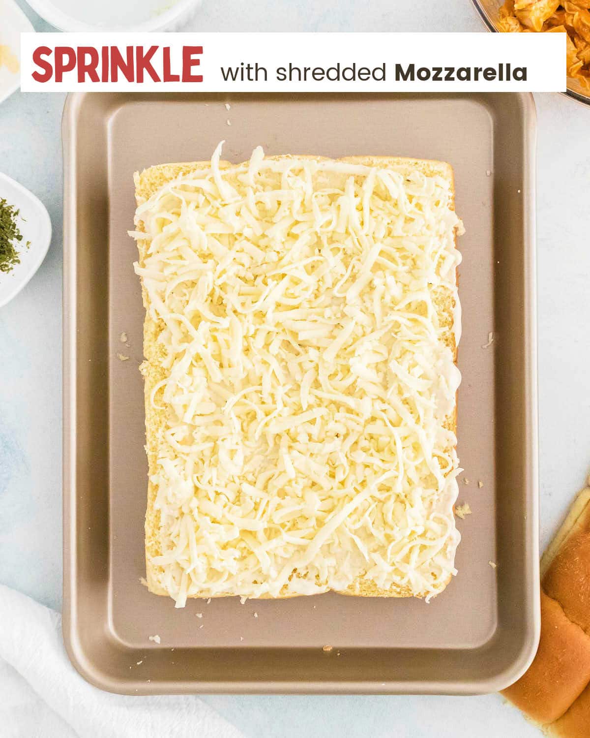 Sprinkle with shredded mozzarella.