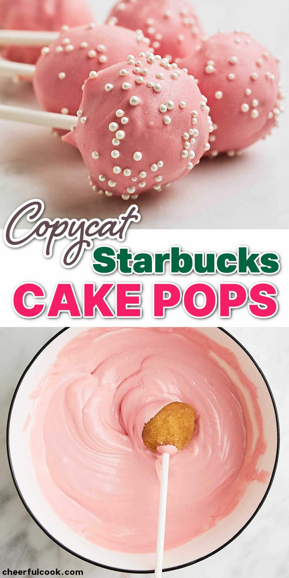 Indulge in the sweet and delicious Starbucks Cake Pops! These bite-sized treats are the perfect addition to any coffee break or afternoon snack. #cheerfulcook #cakepops #copycat #starbuckscopycatrecipe #birthdaycakepops  via @cheerfulcook