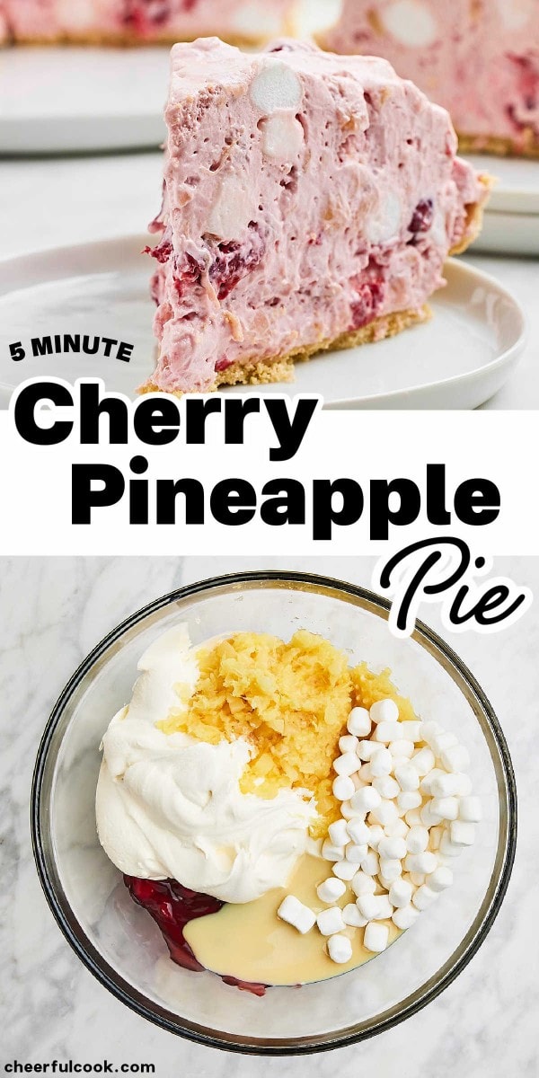 Super easy and refreshing no-bake Cherry Pineapple Pie.