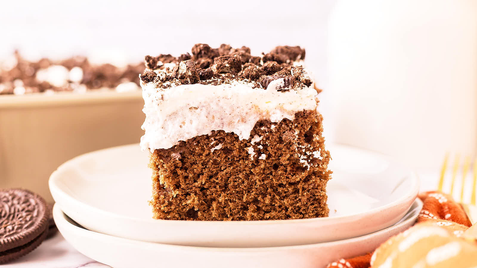 Oreo Sheet Cake recipe by Cheerful Cook.