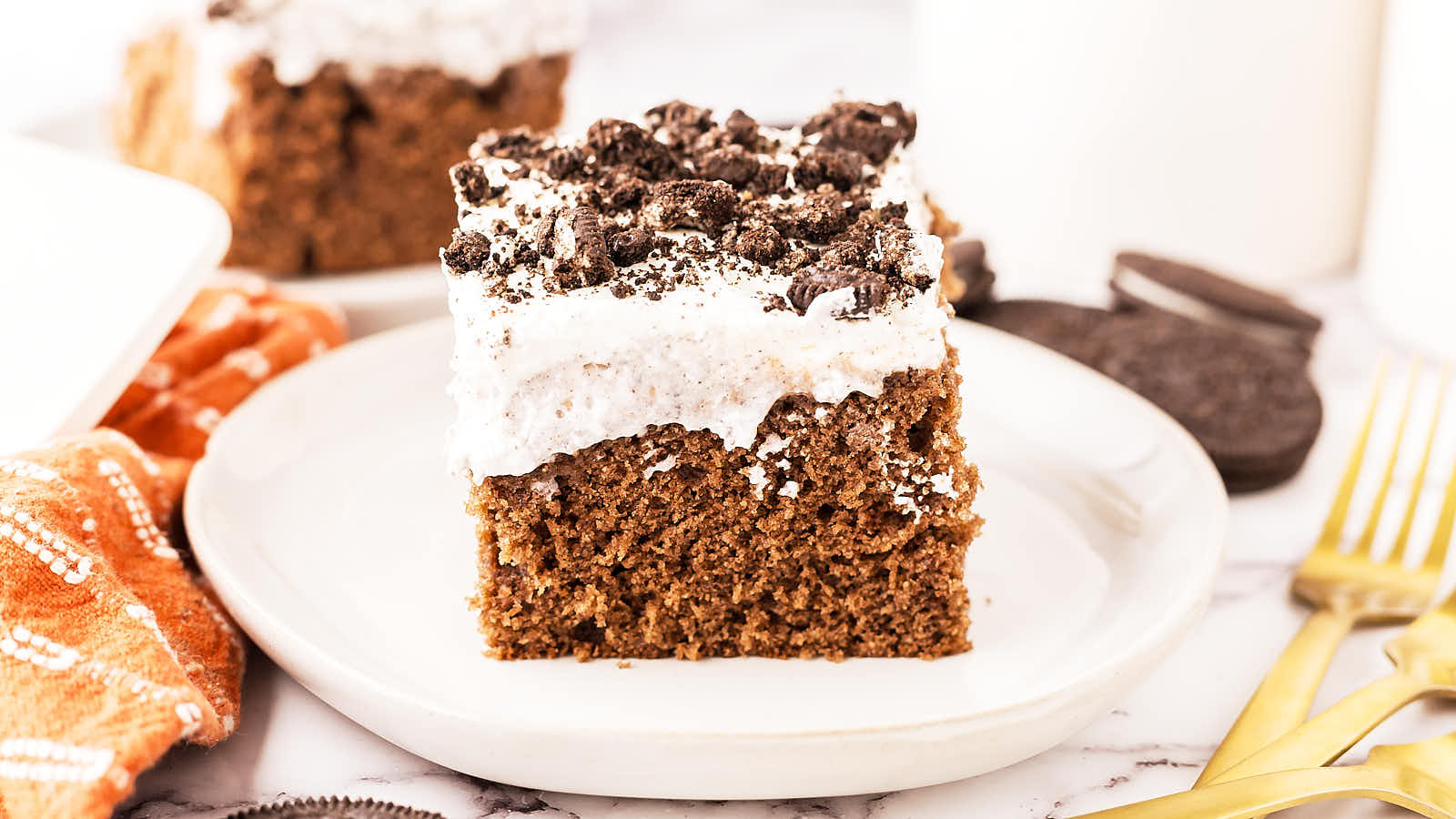 Oreo Sheet Cake recipe by Cheerful Cook.