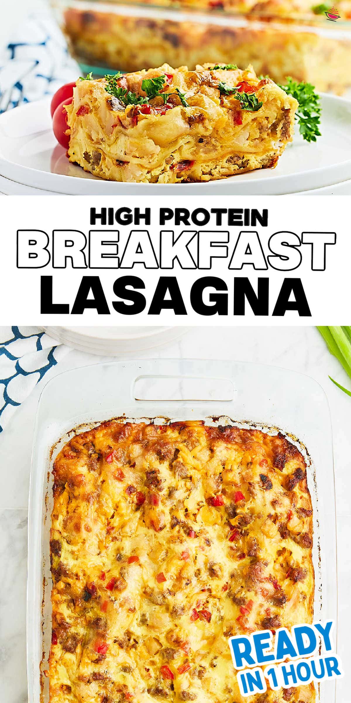 Swap your usual breakfast with this yummy Breakfast Lasagna! It's a fun and tasty twist on your morning meal, packed with your favorite breakfast sausage, veggies, and lots of cheese, perfect for serving a crowd. #cheerfulcook #breafkastlasagna #breakfastideas #lasagna #easyrecipes #familymeals #comfortfood via @cheerfulcook