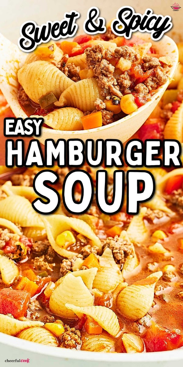 The best Sweet & Spicy Hamburger Soup!