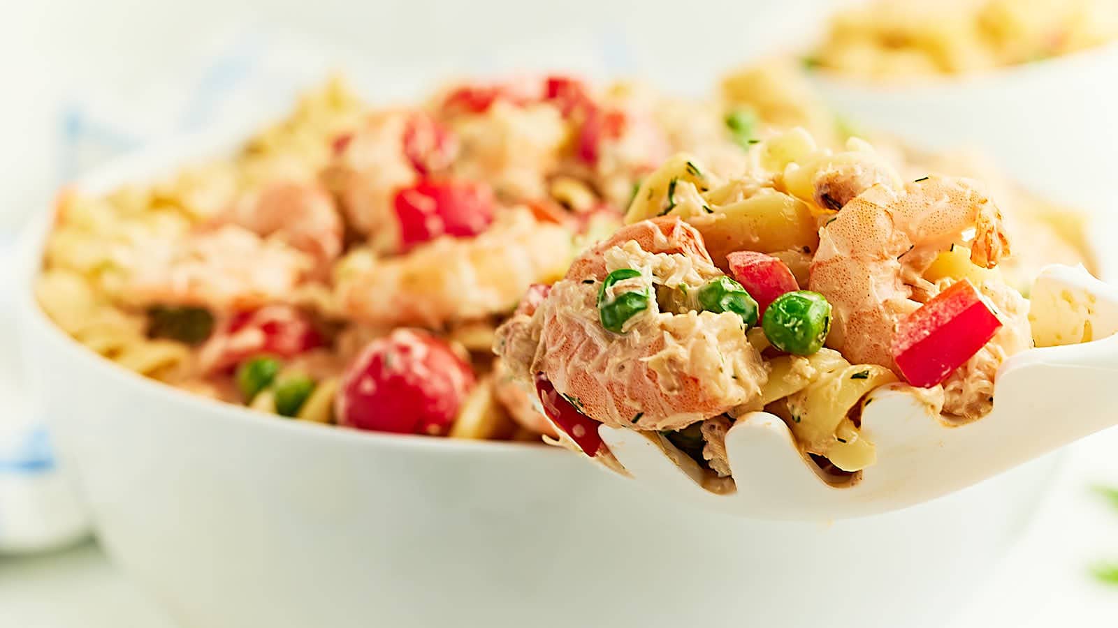 Seafood Pasta Salad recipe by Cheerful Cook.