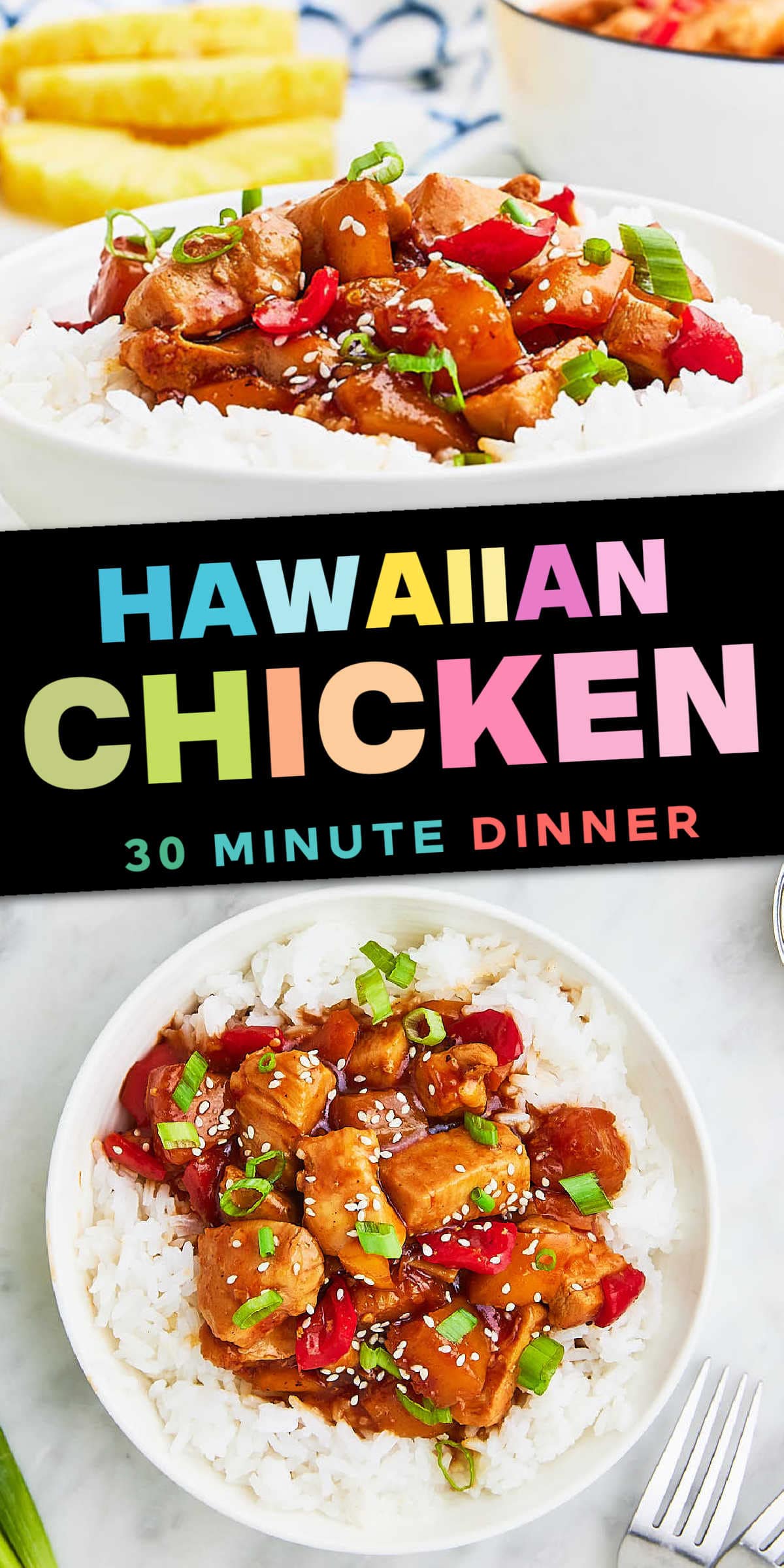Dinner gets a tropical twist with this Hawaiian Chicken recipe. Juicy chicken, sweet pineapple, and a zingy sauce come together for a delightful meal that's easy to whip up in your own kitchen. #cheerfulcook #Hawaiianchicken #chickendinner #weeknightdinner #easydinner #chickenrecipes via @cheerfulcook