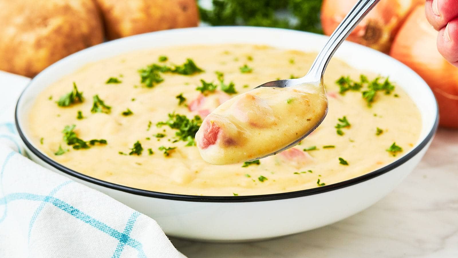German Potato Soup recipe by Cheerful Cook.