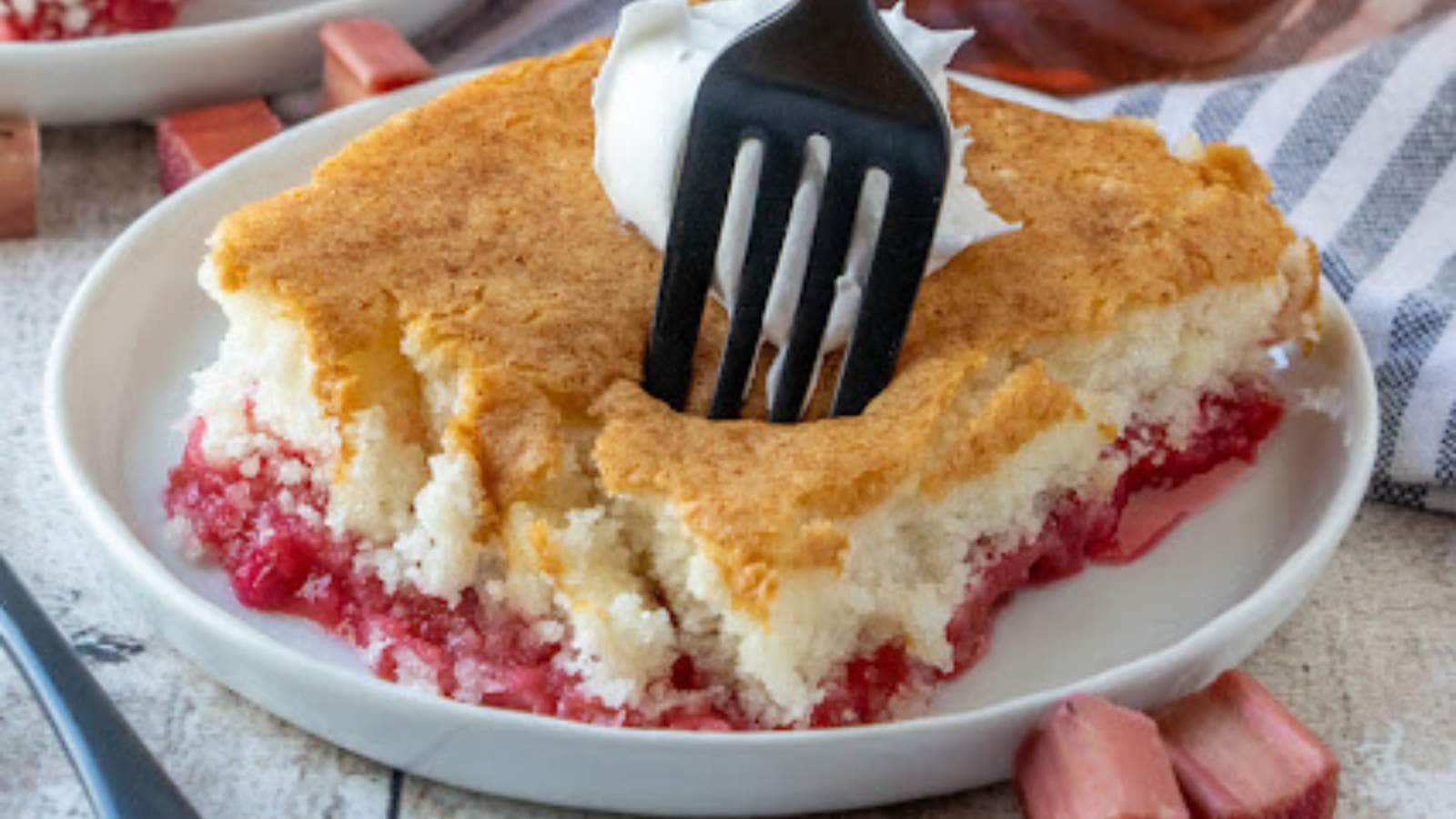 Rhubarb Dump Cake Recipe by Hot And Cool Reads.