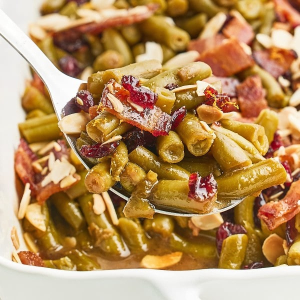 A spoonful of Crack Green Beans.
