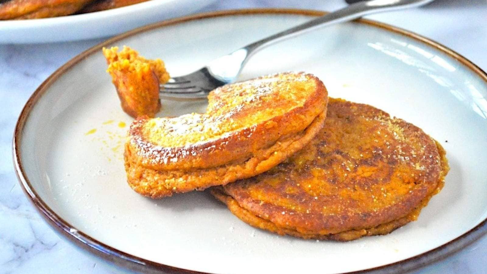 Curacao Pumpkin Pancakes recipe by A Taste For Travel.