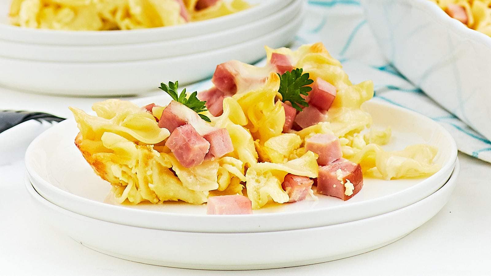 Ham And Noodle Casserole recipe by Cheerful Cook.