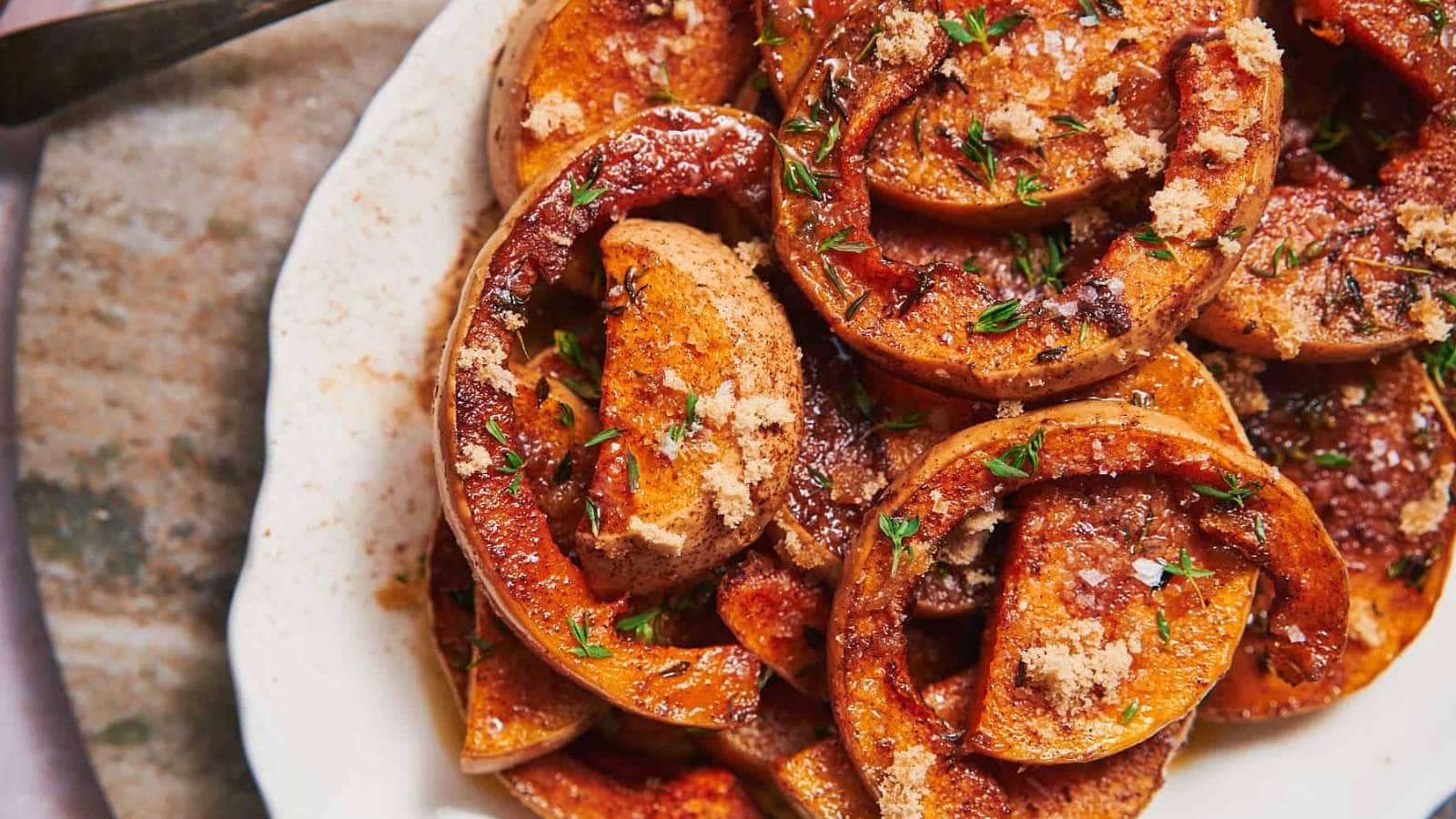 Roasted Butternut Squash with Brown Sugar recipe by A Full Living.