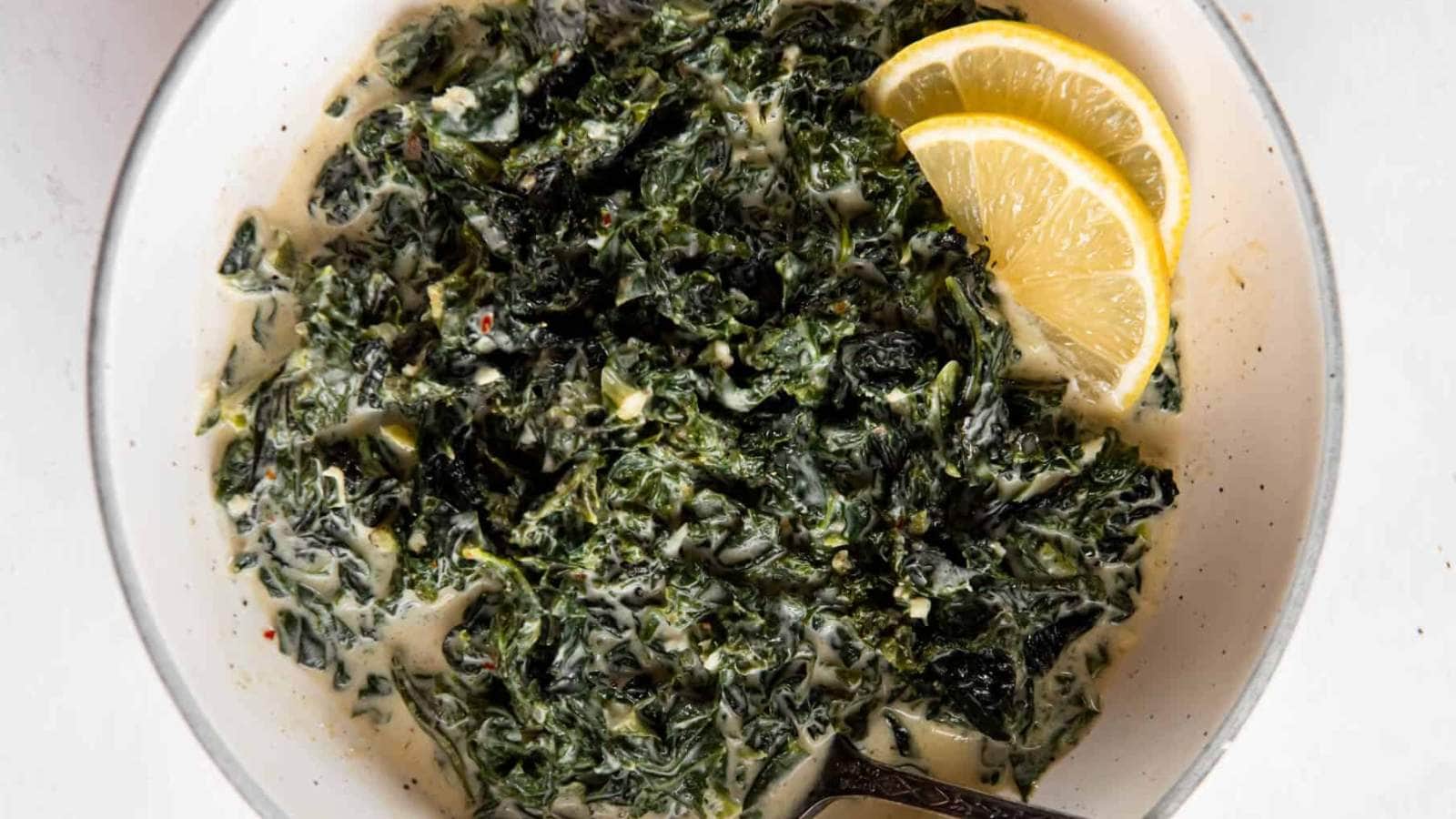 Creamed Kale recipe by Spoon Full of Flavor.