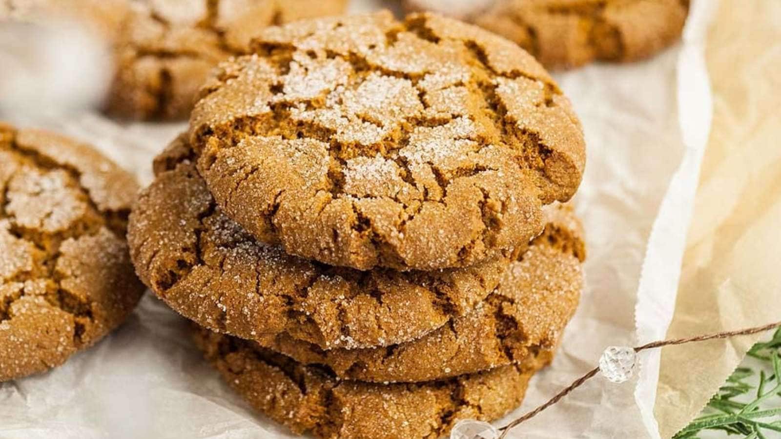 Ginger Molasses Cookies recipe by Xoxo Bella.