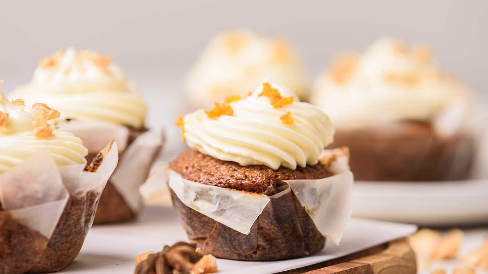 Carrot Cake Cupcake recipe by Cheerful Cook.