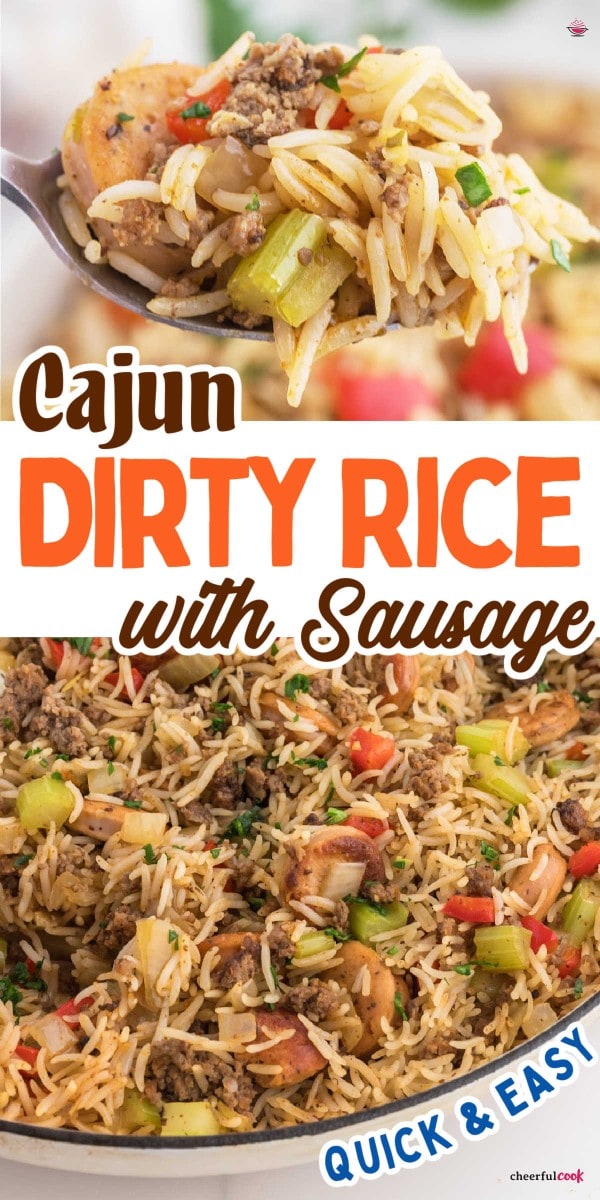 The best Cajun Dirty Rice with Sausage recipe.