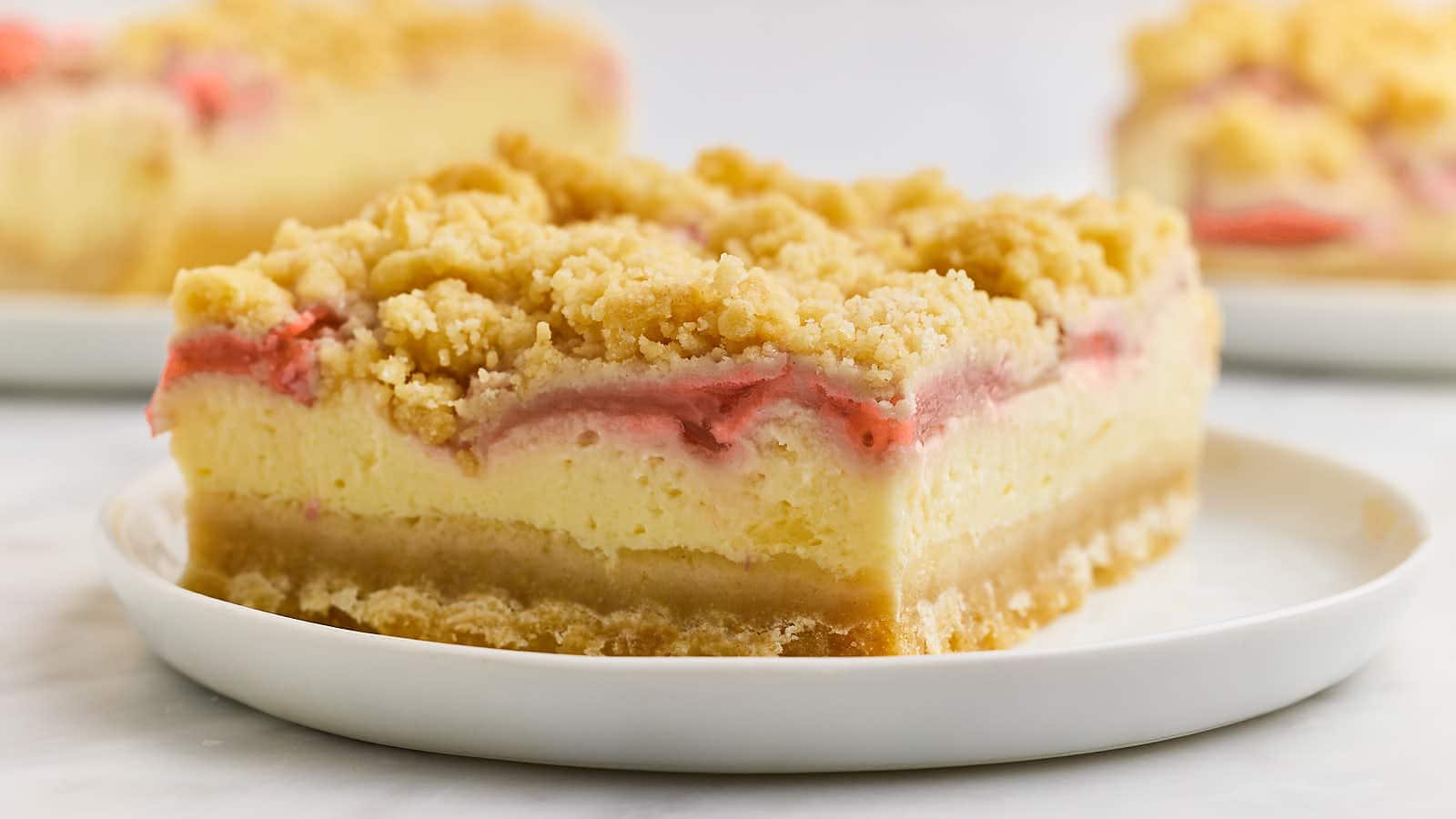 Strawberry Cheesecake Bars recipe by Cheerful Cook.